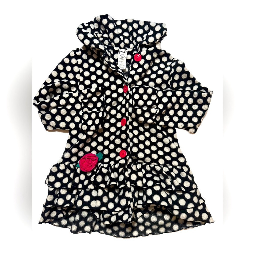 Mack & Co 6X Polka Dot Fleece Button Up Coat ( 100% Poly)